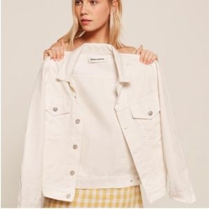 Reformation white denim jacket